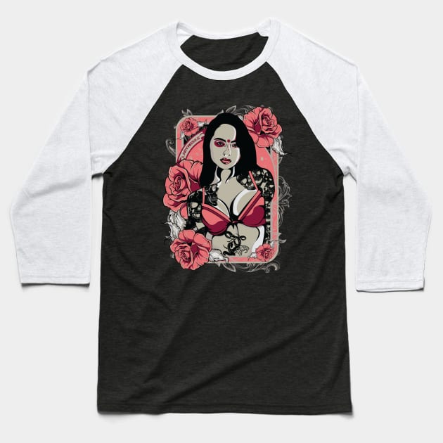 Lady rose Baseball T-Shirt by gblackid